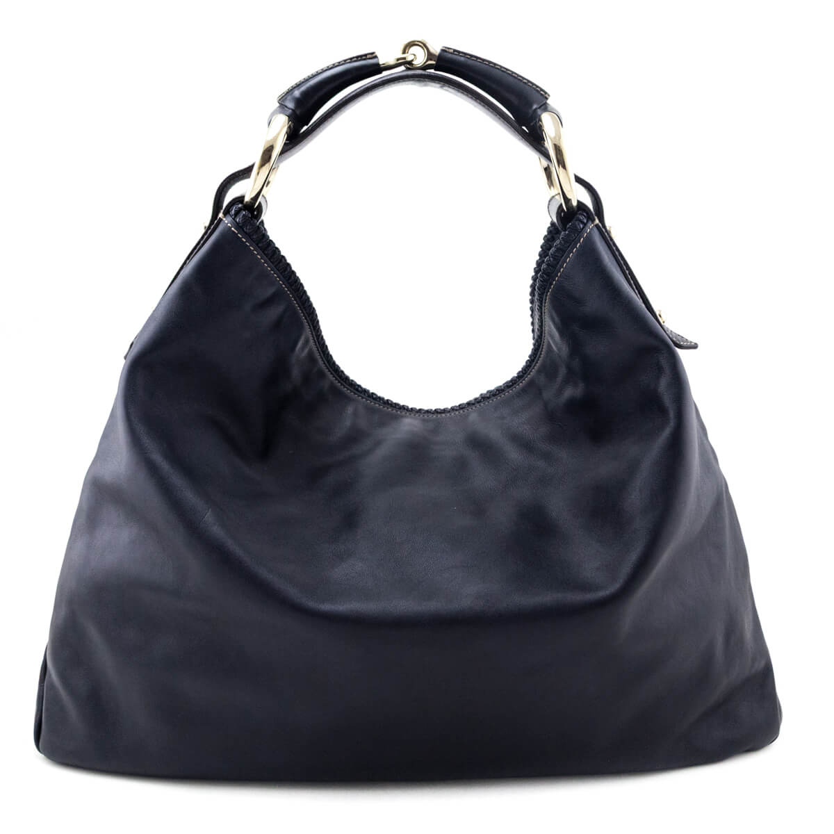 Navy Horsebit Large Hobo — Kovancy