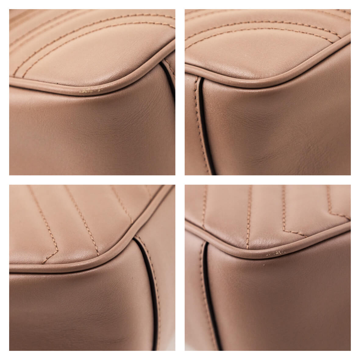 Gucci Porcelain Rose Calfskin Matelasse Small GG Marmont Shoulder Bag