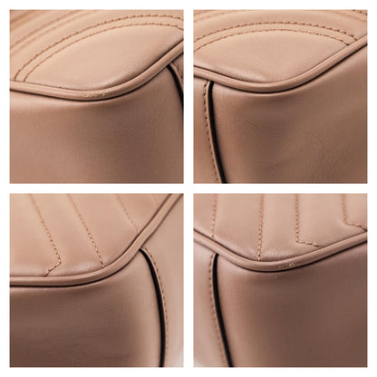 Gucci Porcelain Rose Calfskin Matelasse Small GG Marmont Shoulder Bag