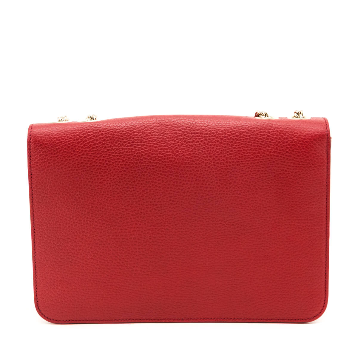 Red Dollar Calfskin Interlocking G Shoulder Bag — Kovancy