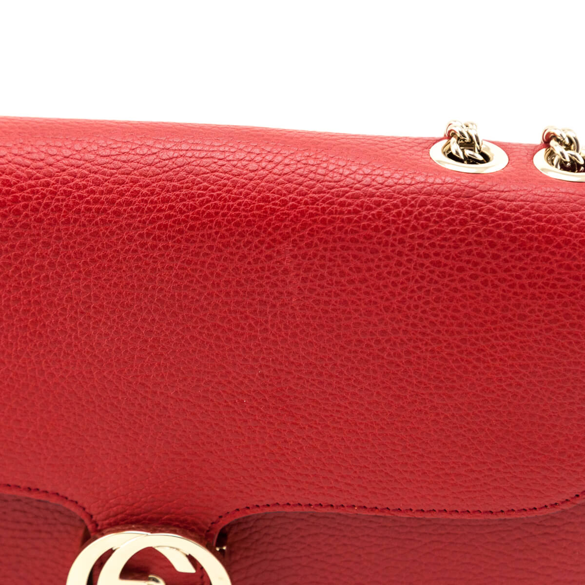 Red Dollar Calfskin Interlocking G Shoulder Bag — Kovancy