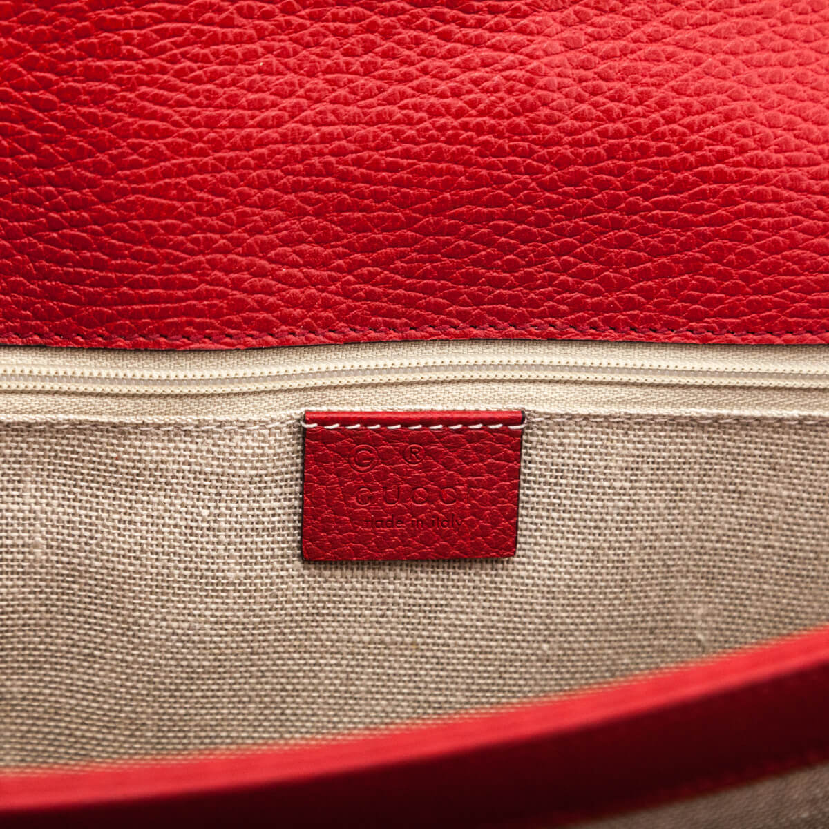 Red Dollar Calfskin Interlocking G Shoulder Bag — Kovancy