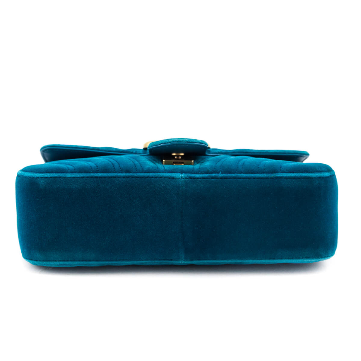 Teal Velvet Matelasse Small GG Marmont Shoulder Bag — Kovancy