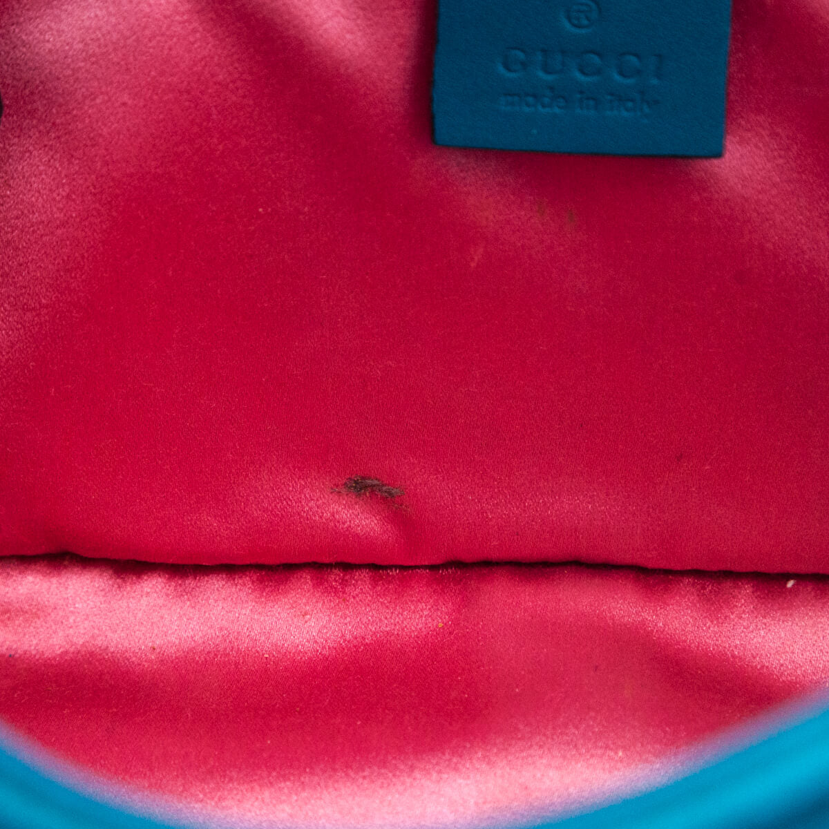 Teal Velvet Matelasse Small GG Marmont Shoulder Bag — Kovancy