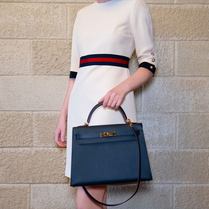 Hermes Bleu Indigo Epsom Kelly Sellier II 32