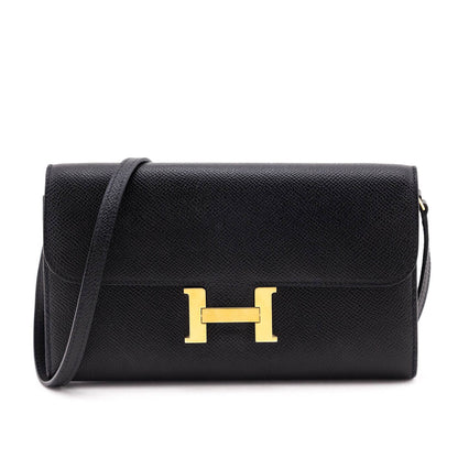 Hermes Black Epsom Constance Long To Go Wallet
