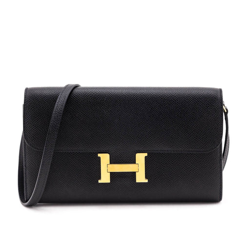 Hermes Black Epsom Constance Long To Go Wallet