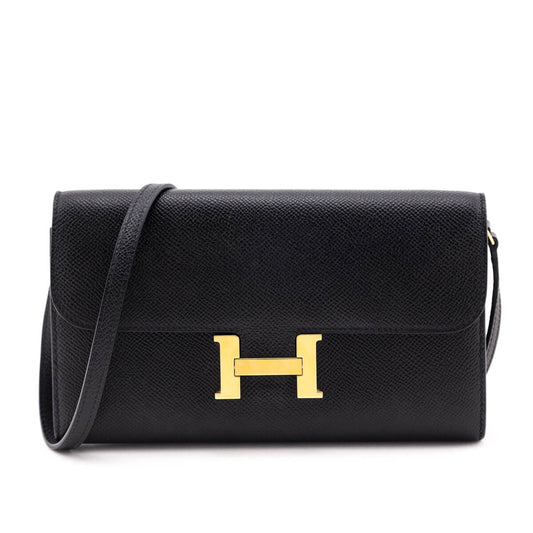 Hermes Black Epsom Constance Long To Go Wallet