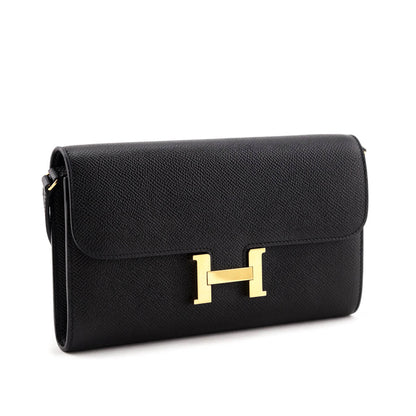 Hermes Black Epsom Constance Long To Go Wallet