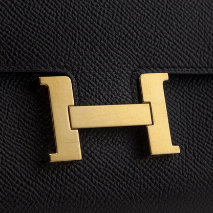 Hermes Black Epsom Constance Long To Go Wallet