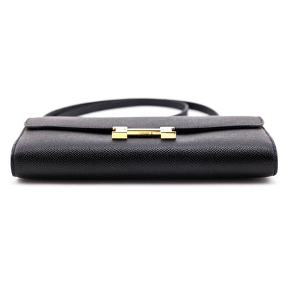 Hermes Black Epsom Constance Long To Go Wallet