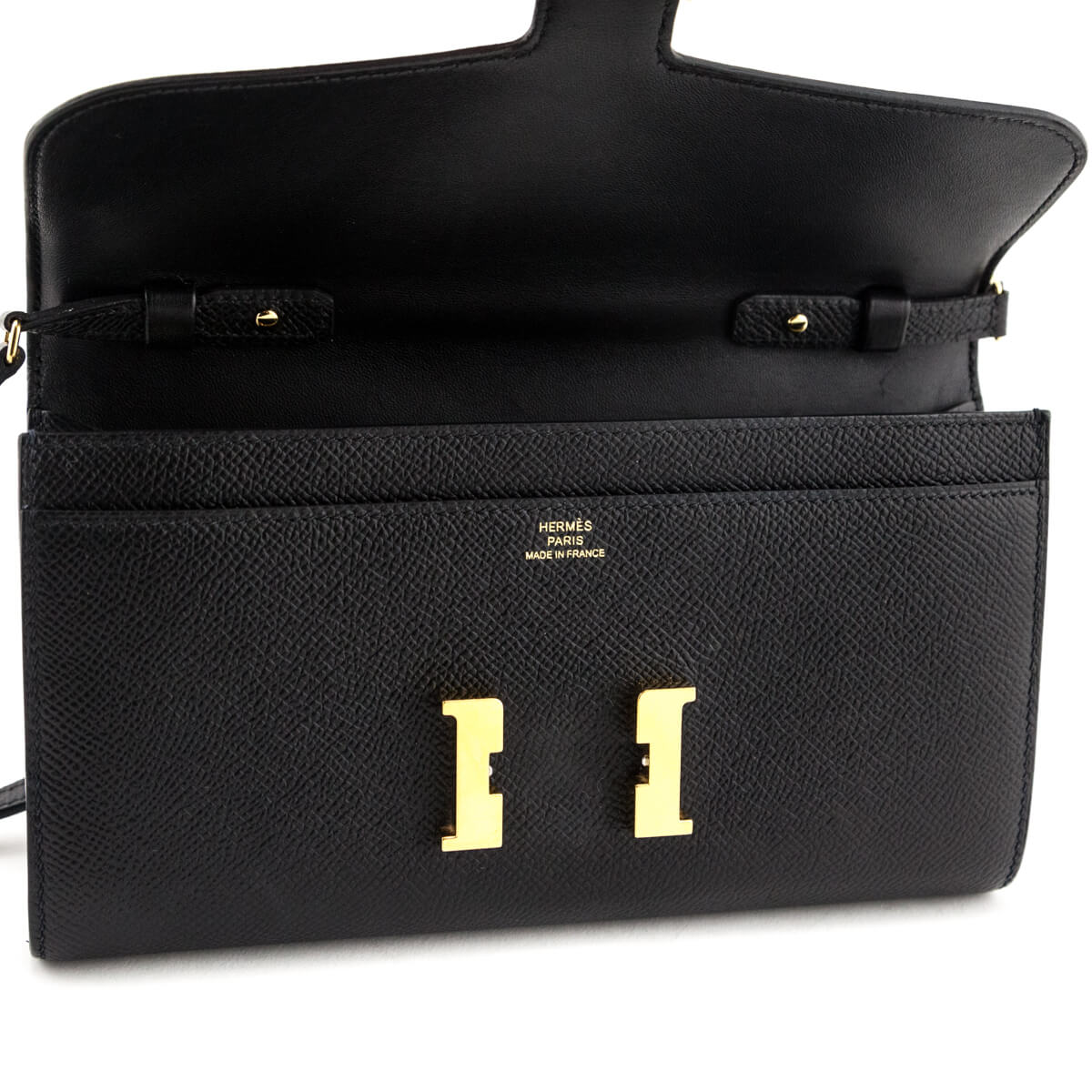 Hermes Black Epsom Constance Long To Go Wallet
