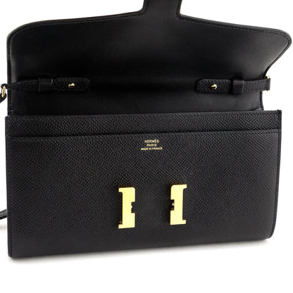 Hermes Black Epsom Constance Long To Go Wallet