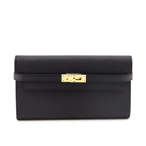 Black Epsom Kelly Longue Wallet — Kovancy