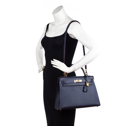Hermes Bleu Indigo Epsom Kelly Sellier II 32