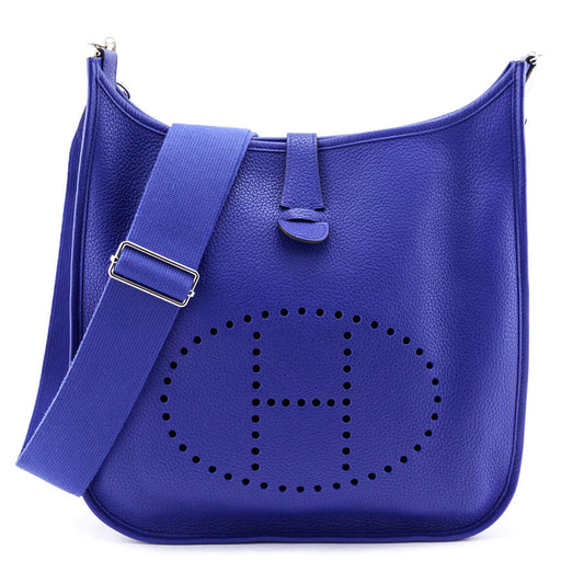 Hermes Bleu Royal Clemence Evelyne III GM