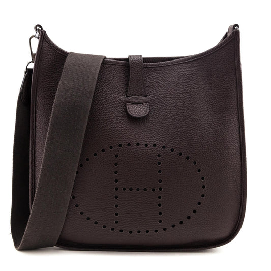 Hermes Cocoa Taurillon Clemence Evelyne III GM