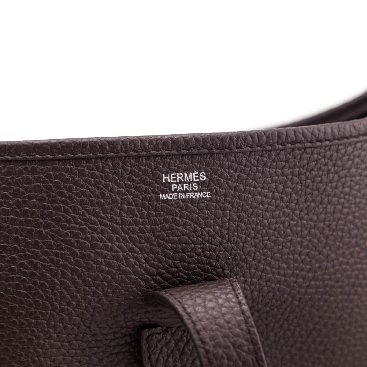 Hermes Cocoa Taurillon Clemence Evelyne III GM