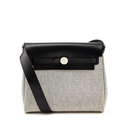 Hermes Ecru Black Military Toile Vache Hunter Herbag Zip Retourne 20