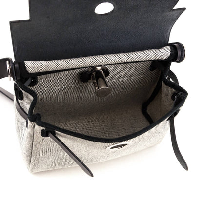 Hermes Ecru Black Military Toile Vache Hunter Herbag Zip Retourne 20