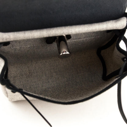 Hermes Ecru Black Military Toile Vache Hunter Herbag Zip Retourne 20