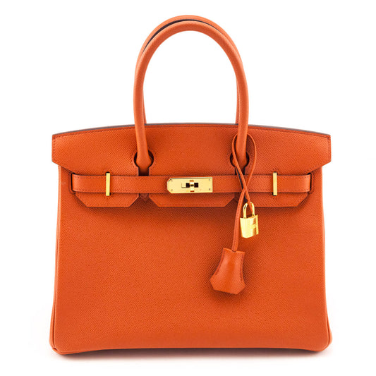 Hermes Orange Terre Battue Epsom Birkin 30