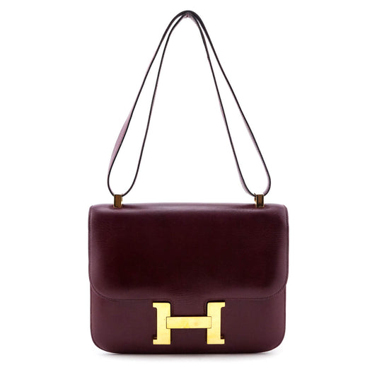 Hermes Rouge H Box Calf Vintage Constance 23