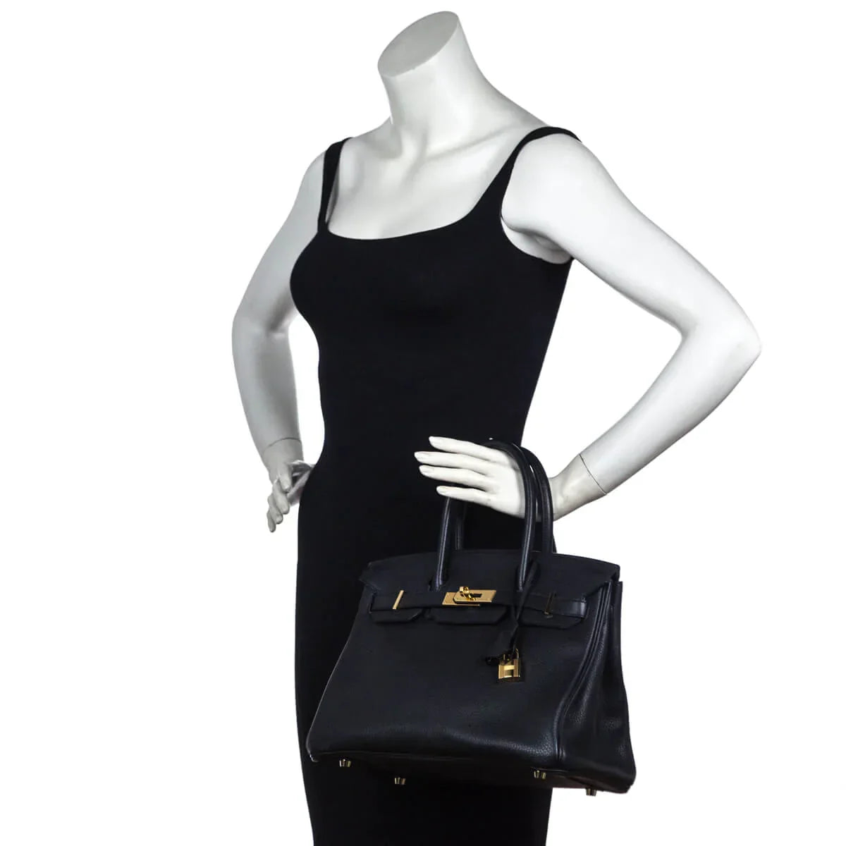 Hermes Black Clemence Birkin 30