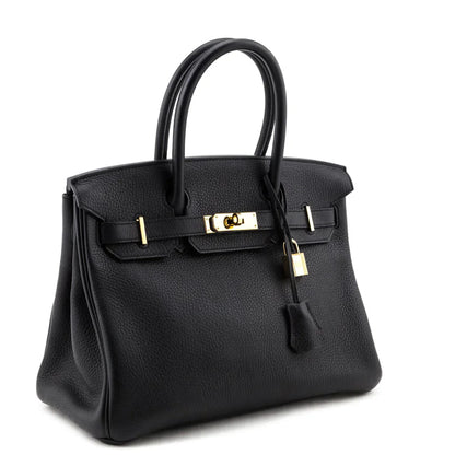 Hermes Black Clemence Birkin 30