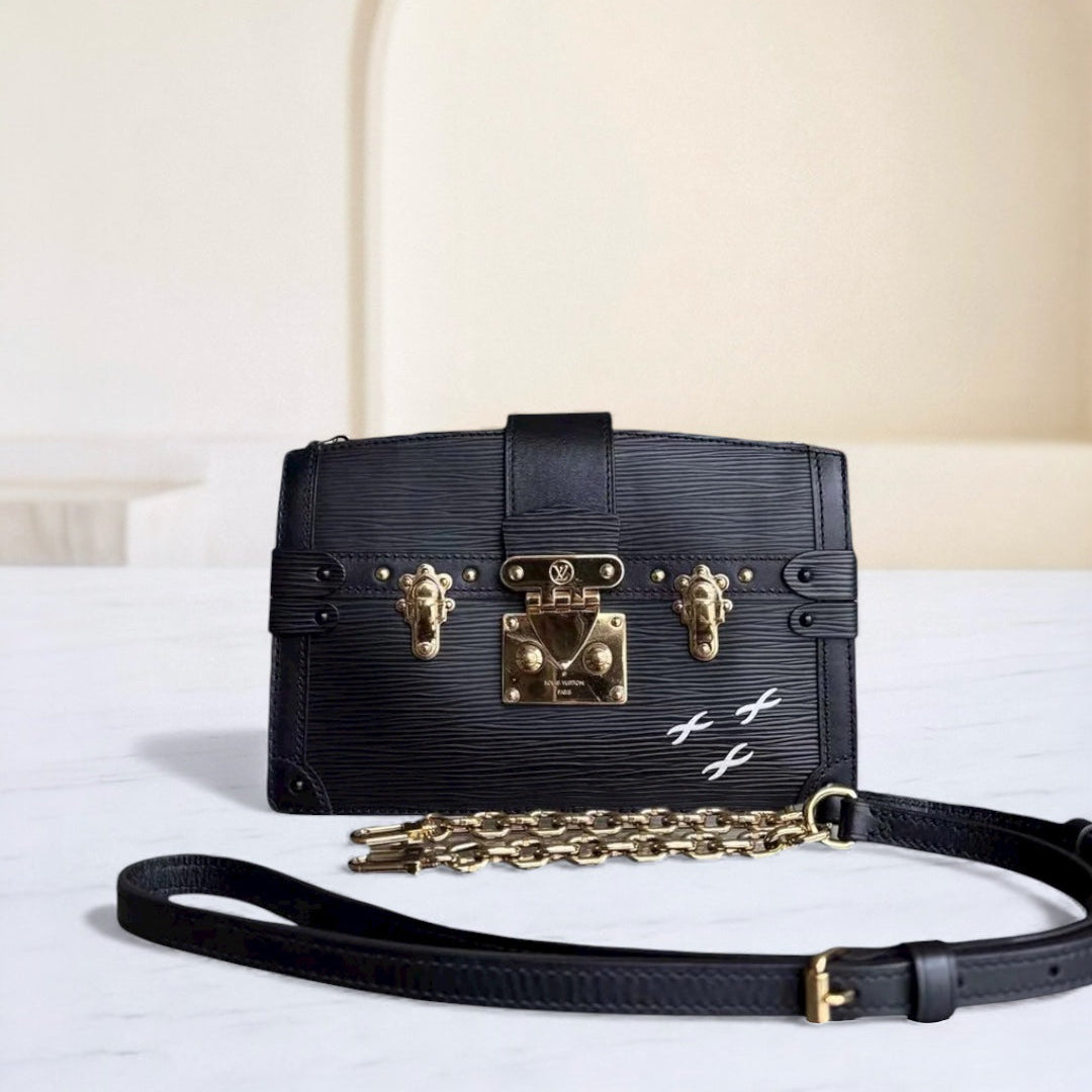 Kovancy - Pochette Malle - Cuir EPI Noir Quincaillerie Or