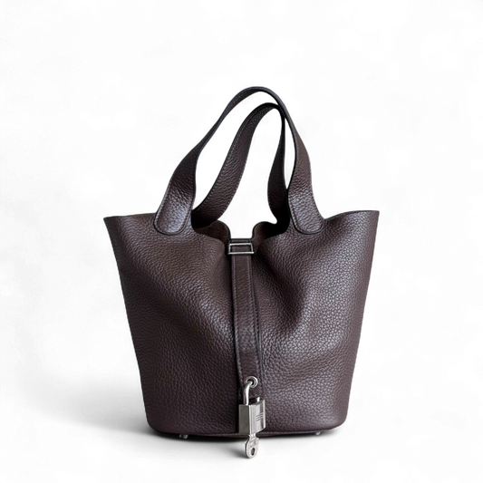 Hermes Picotin 18 - TC Cuir Clémence Fermoir en argent palladium Square P