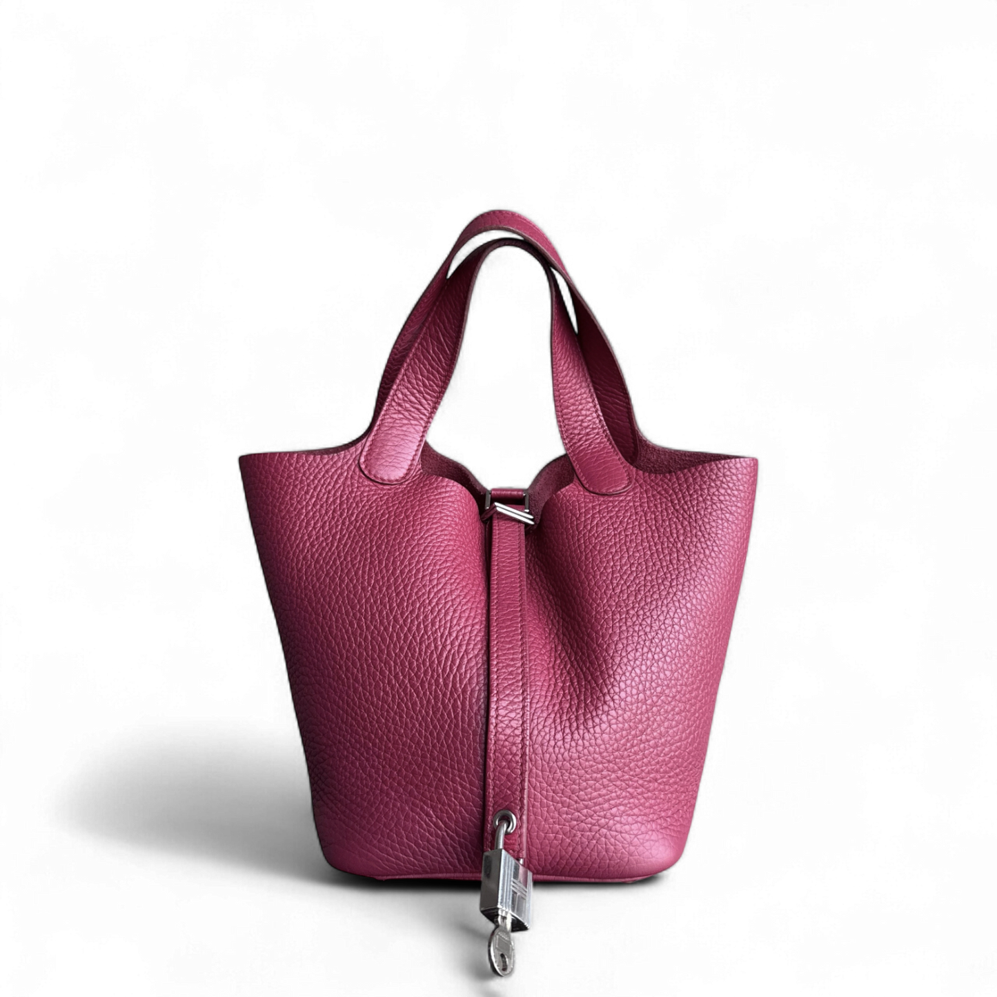 Picotin 18 - TC Clémence Cuir Bordeaux Quincaillerie Argentée — Kovancy