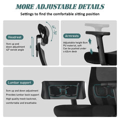 Kovancy Durrafy Architect — Full-Mesh Ergonomic Office Chair with 3D Headrest - Kovancy