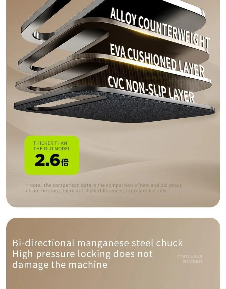 Kovancy Axis Low-Profile Desktop Mount — 360° Rotating Vesa-Free Tablet Station - Kovancy