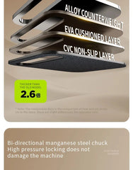 Kovancy Axis Low-Profile Desktop Mount — 360° Rotating Vesa-Free Tablet Station - Kovancy