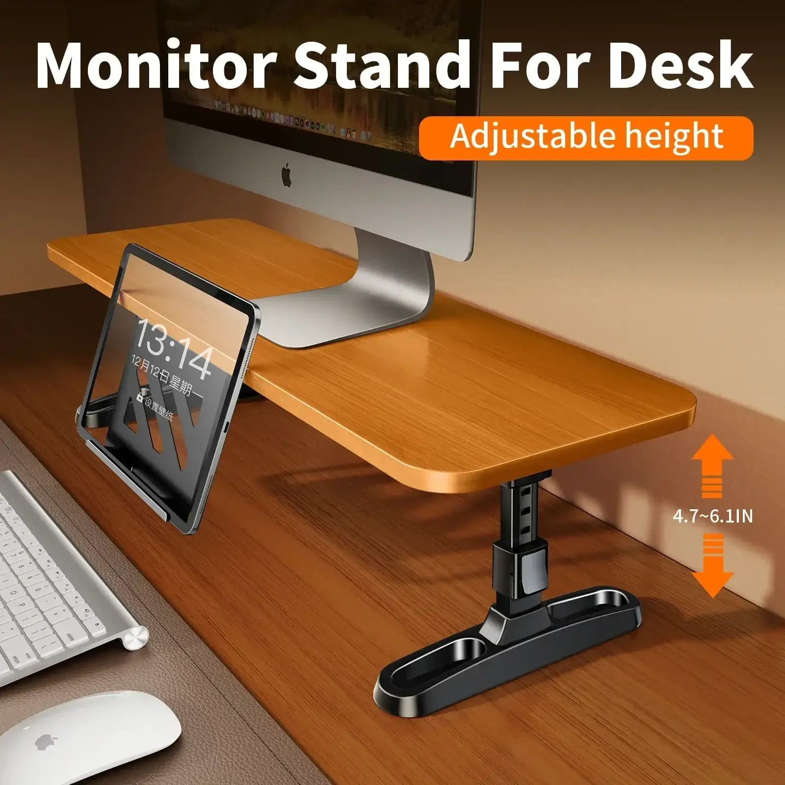 Kovancy Artisan Monitor Riser — Solid Walnut & Industrial Steel Edition - Kovancy