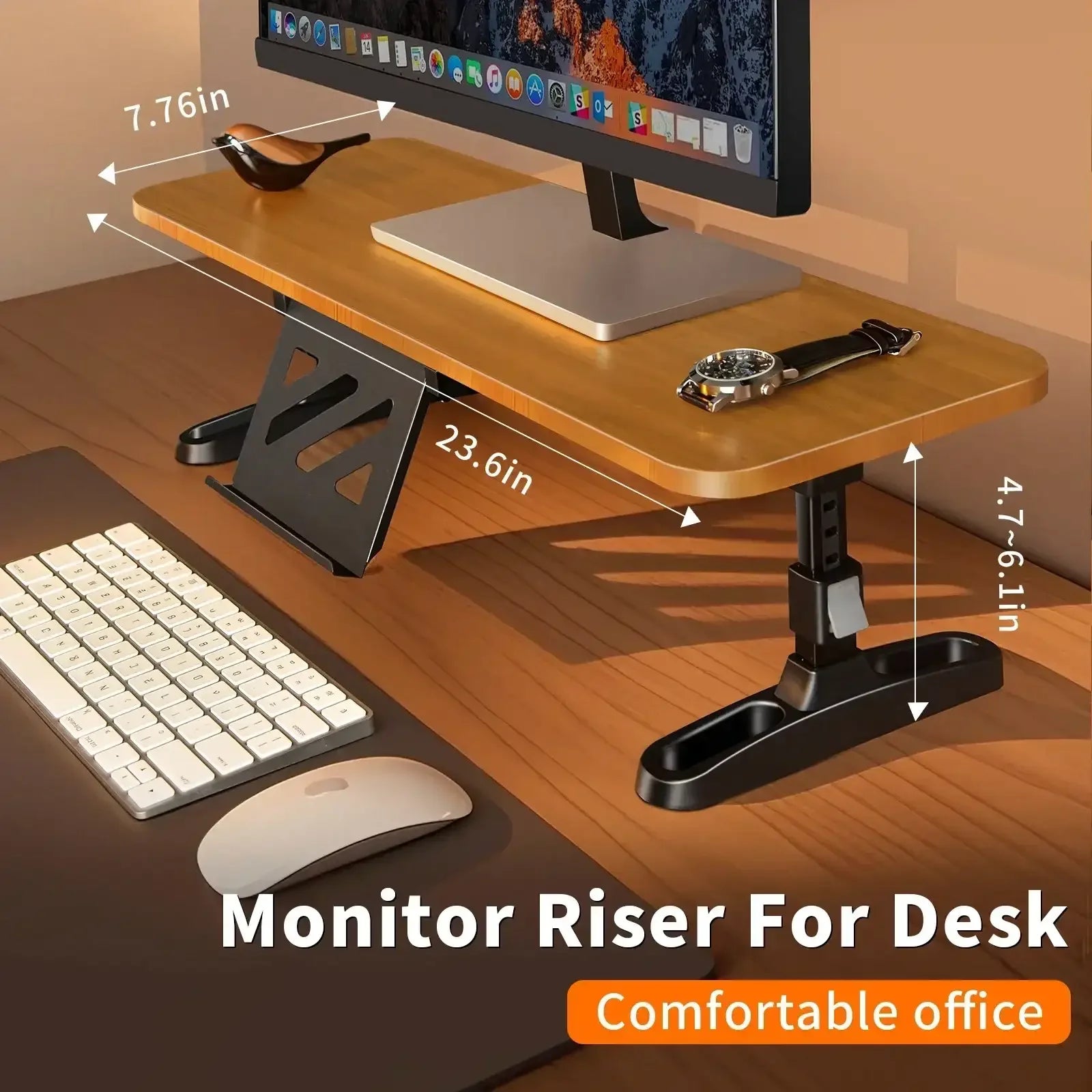Kovancy Artisan Monitor Riser — Solid Walnut & Industrial Steel Edition - Kovancy