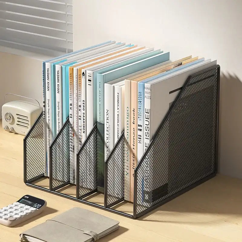 Kovancy Architect File Rack — Minimalist Steel Desktop Organizer - Kovancy