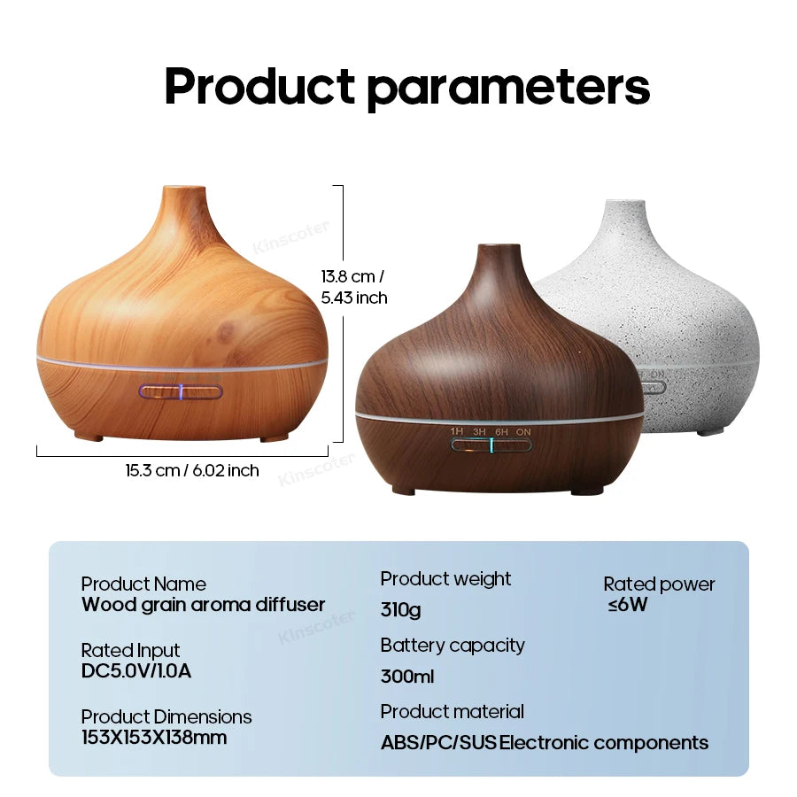 Kovancy Essence Atmos — Wood Grain Aromatherapy Diffuser & Ultrasonic Humidifier - Kovancy