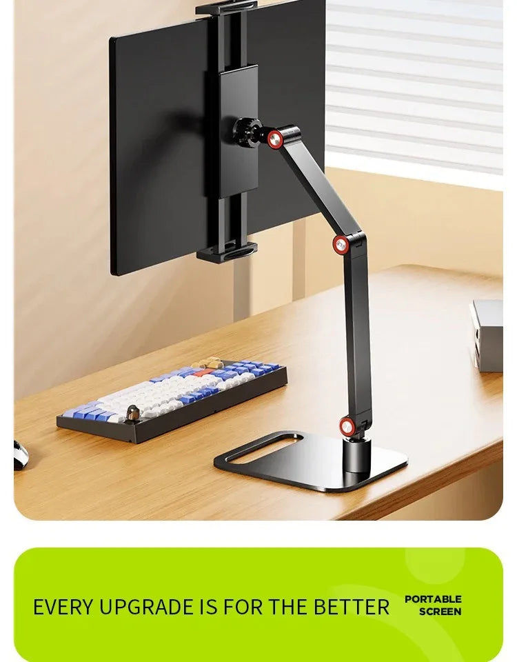 Kovancy Axis Low-Profile Desktop Mount — 360° Rotating Vesa-Free Tablet Station - Kovancy