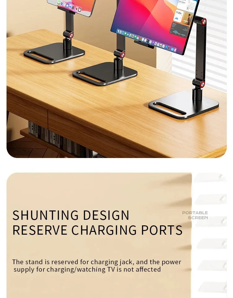 Kovancy Axis Low-Profile Desktop Mount — 360° Rotating Vesa-Free Tablet Station - Kovancy