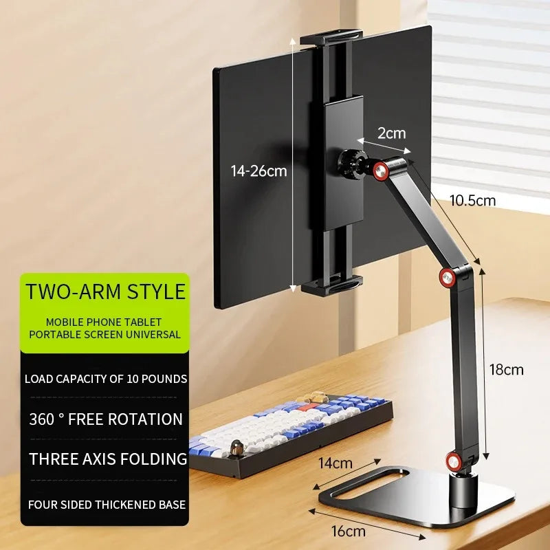 Kovancy Axis Low-Profile Desktop Mount — 360° Rotating Vesa-Free Tablet Station - Kovancy
