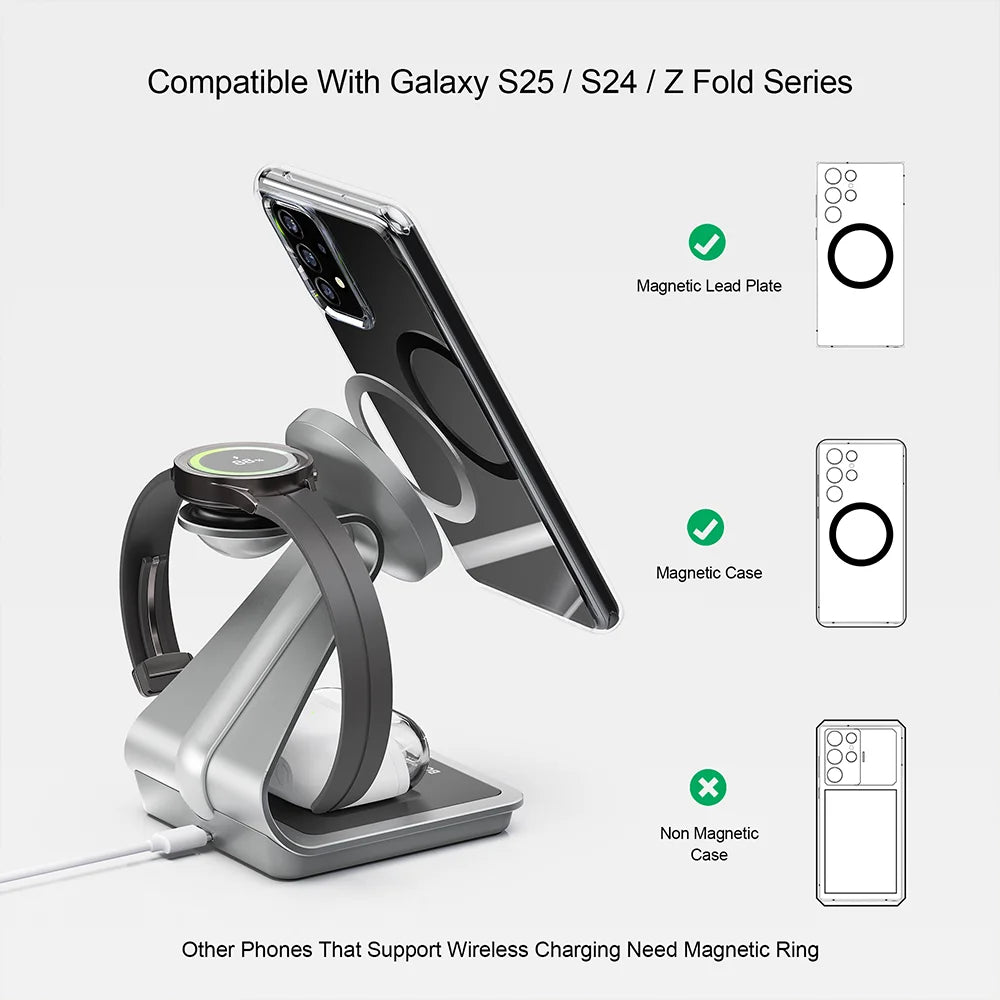 Kovancy Nexus 3-in-1 Magnetic Station — 25W Fast Charging Samsung Edition - Kovancy