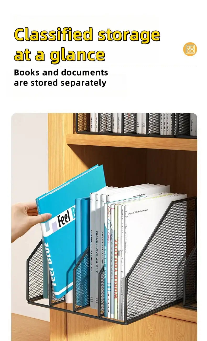 Kovancy Architect File Rack — Minimalist Steel Desktop Organizer - Kovancy