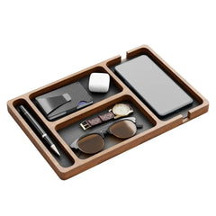 Kovancy Artisan Desktop Vault — Solid Walnut Modular Organizer & Tech Tray - Kovancy