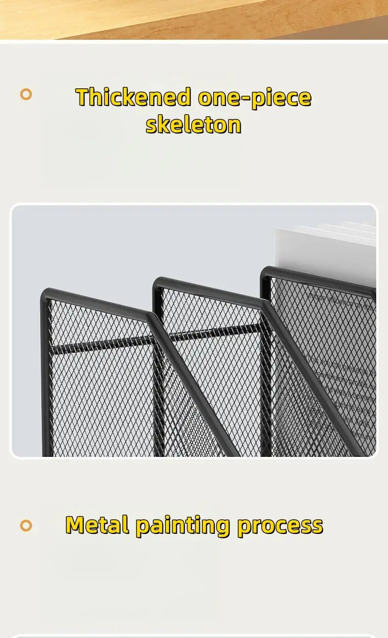 Kovancy Architect File Rack — Minimalist Steel Desktop Organizer - Kovancy