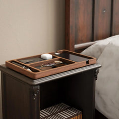 Kovancy Artisan Desktop Vault — Solid Walnut Modular Organizer & Tech Tray - Kovancy