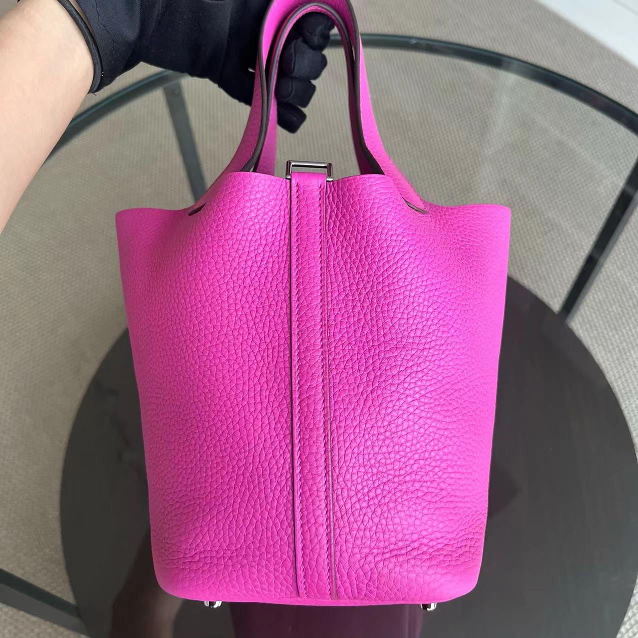 Picotin 18 Clémence C Stamp Rose vif Quincaillerie argentée — Kovancy