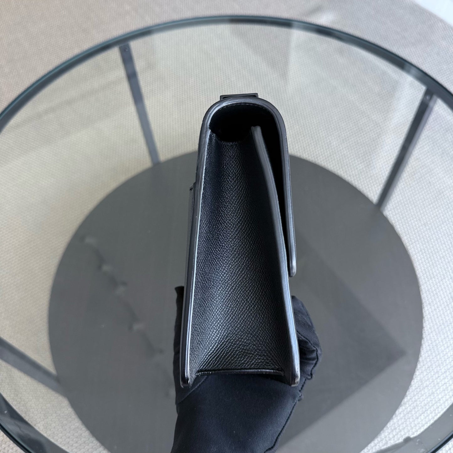 30 Montaigne 30 - Cuir de veau grainé tout noir — Kovancy