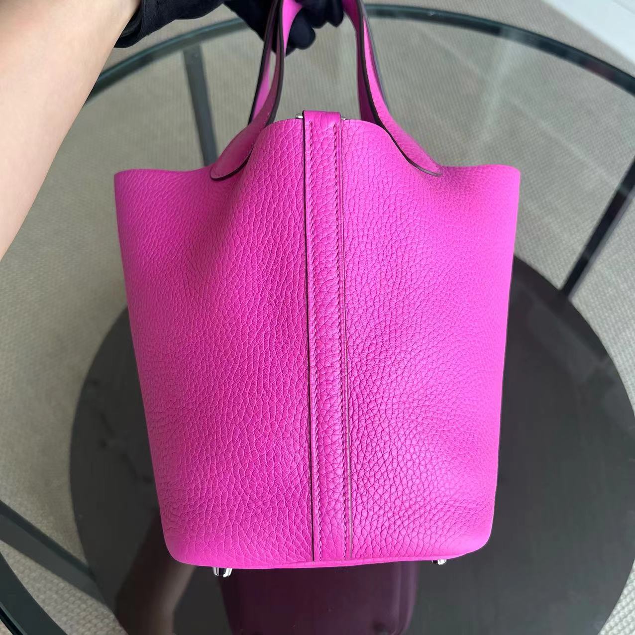 Picotin 18 Clémence C Stamp Rose vif Quincaillerie argentée — Kovancy